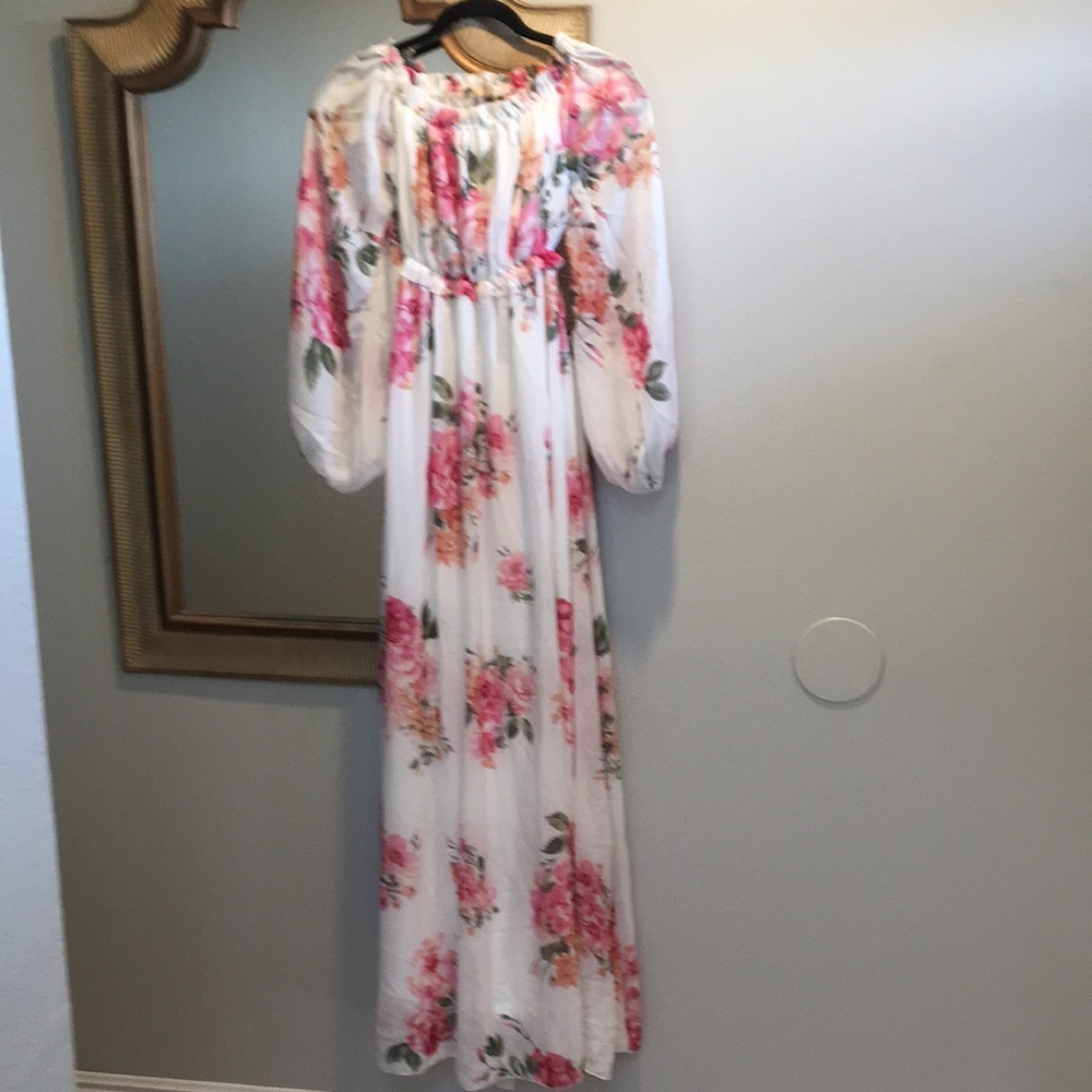New* Ricarica Floral Chiffon Maxi Dress